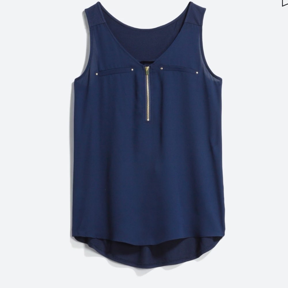 Stitch Fix - Fortune & Ivy- Lighton Zip Bouse